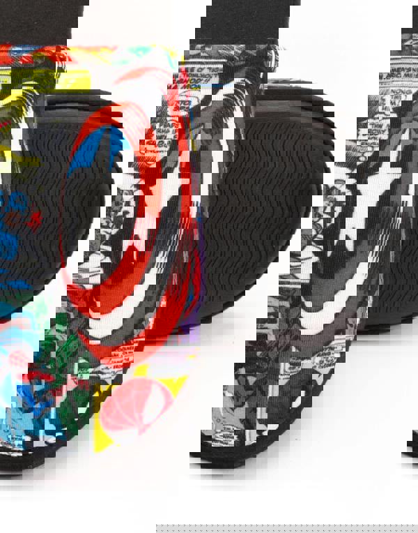 Marvel Mens Black Character All-Over Print Mule Slippers