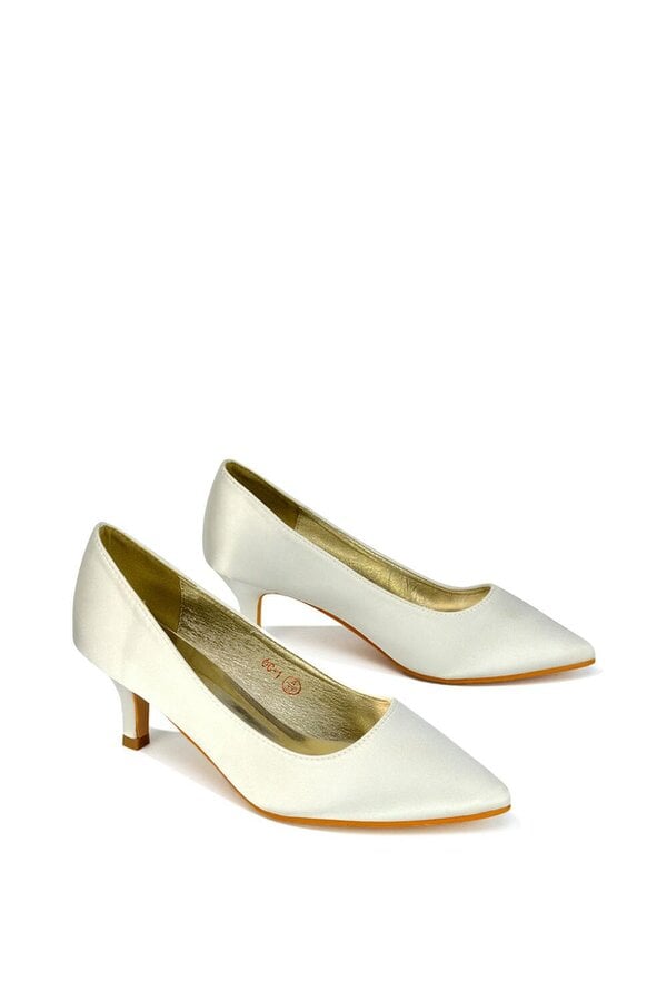 XY LONDON Pointed Toe Mid Stiletto Kitten Heel Court Shoes