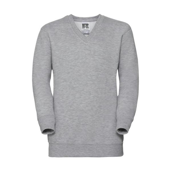 Russell Collection Childrens/Kids V Neck Sweatshirt - Light Oxford