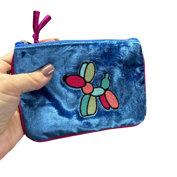 Earth Squared Silk Velvet Balloon Sausage Dog Dachshund Purse