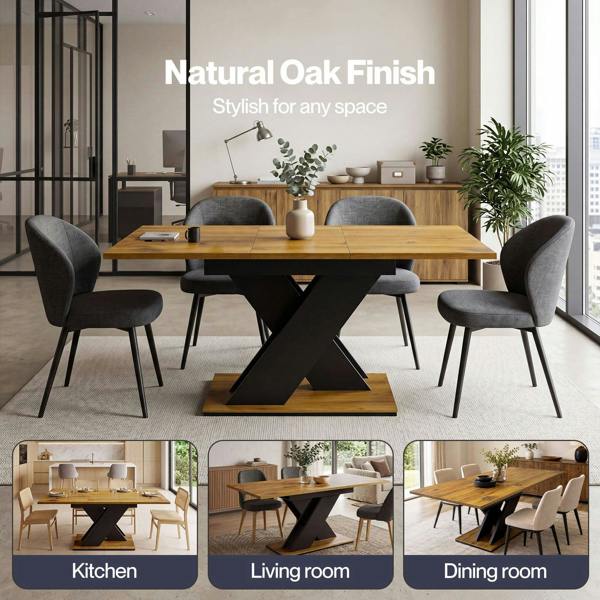Levede Extendable Dining Table Modern Extending Kitchen Dining Table 120-160cm