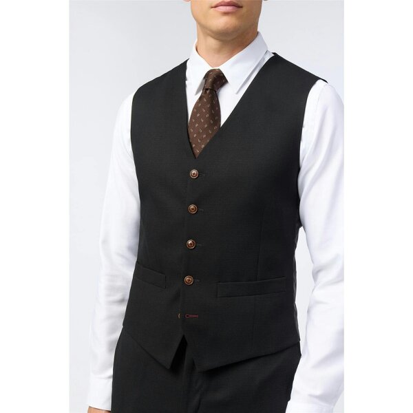 Antique Rogue Black Texture Stretch Waistcoat