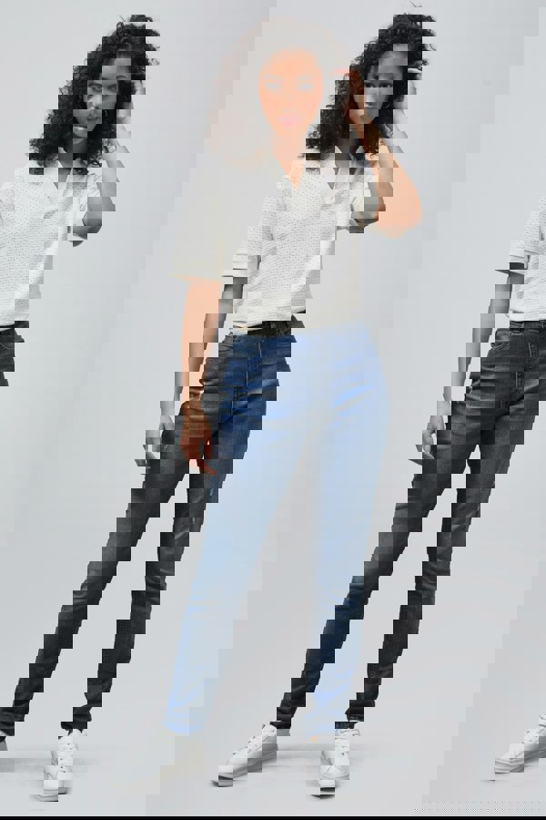 ENORSIA High Waist Regular Length Distressed Jeans