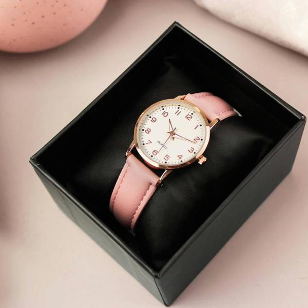 Personalised Holy Communion/Christening Pink Watch - product in use
