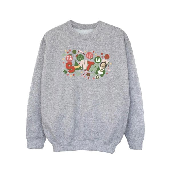 Elf Girls Santa Fa La La Sweatshirt - Sports Grey