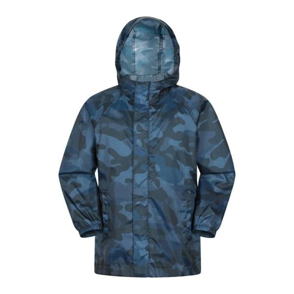 Mountain Warehouse Childrens/Kids Pakka Camo Waterproof Jacket - Dark Blue - 