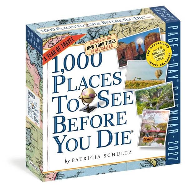 1,000 Places To See Before You Die Desk Calendar 2027, Desk Calendars, Day To View, Travel, Gift
