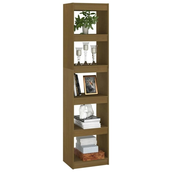 Berkfield Book Cabinet/Room Divider Honey Brown 40x30x167.5 cm Solid Pinewood