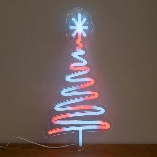 Samuel Alexander 40cm USB Powered Neon Christmas Tree Light with Multi-Coloured LEDs