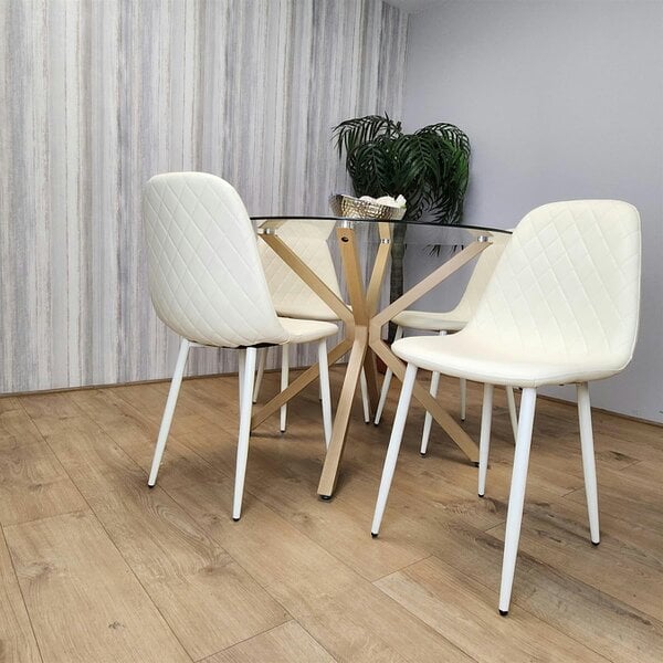 Kosy Koala Forest Round Glass Table + 4 cream gem