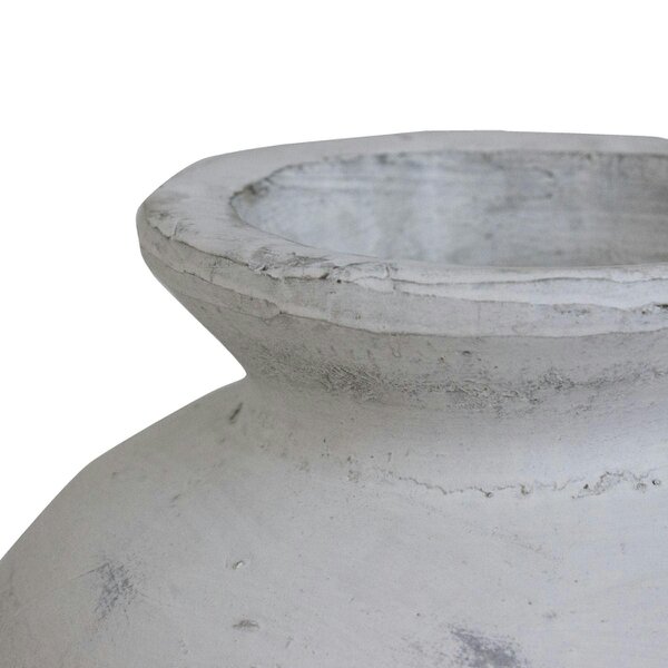 Wyld Haus Terra Antique White Large Tall Stoneware Textured Ople Ceramic Vase