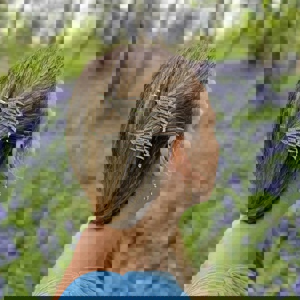 silver hair slides art deco wedding