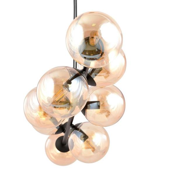 Emibig ROSSI Pendant lamp  8 x E14 Black with Amber Shade