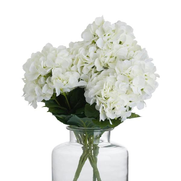 Wyld Haus Set of 3 Artificial Flowers White Hydrangea Bouquets