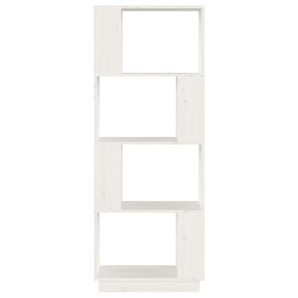 Berkfield Book Cabinet/Room Divider White 51x25x132 cm Solid Wood Pine