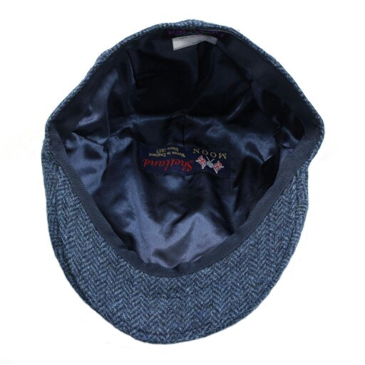 Heather Hats & Accessories British Tweed Wool Flat Cap, Satin Lining, Outdoor Wear, Harbour Blue