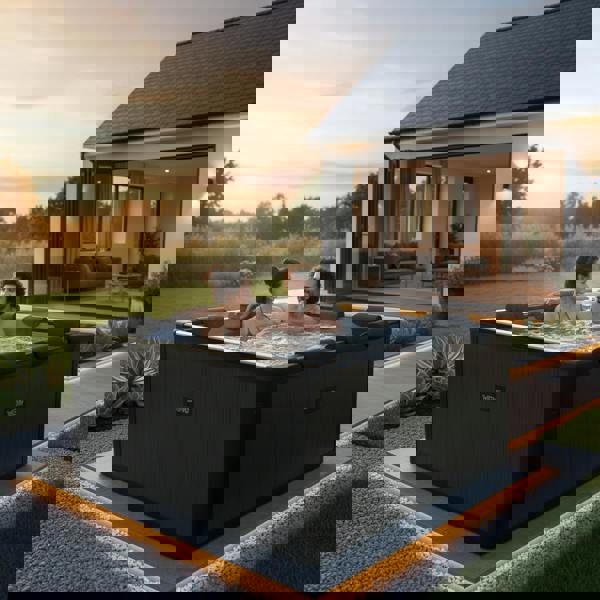 Wave Adriatic | 6 Person Square Aluminium Frame Hot Tub | Black Wood | UKCE