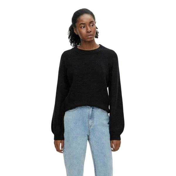Object Womens/Ladies Pull Over Long-Sleeved Jumper - Black - 