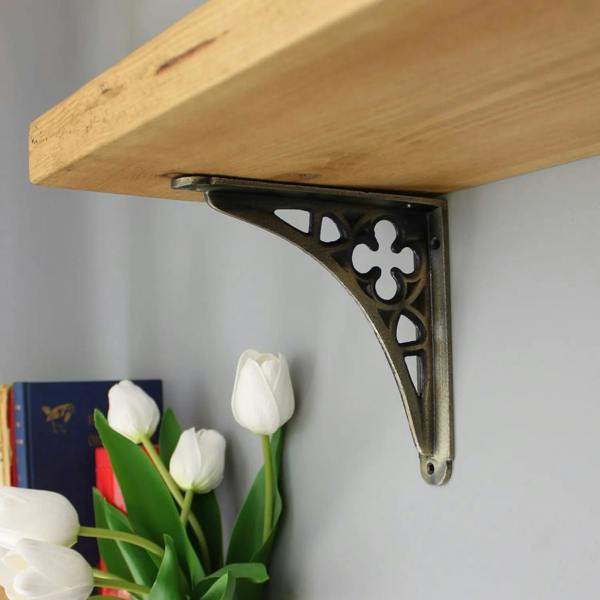 Oakcrafts - Victorian Gothic Shelf Brackets - Pair of Brackets 155mm x 155mm