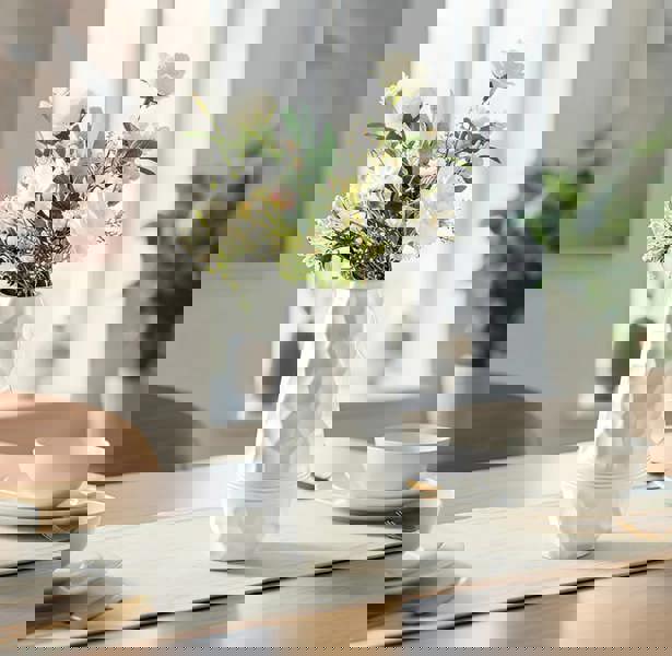 Anyhouz ANYDECO Flower Vase White Large Meteorite Nordic Style Table Decor