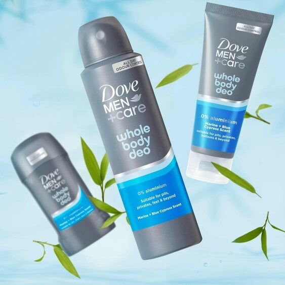 Dove Men+Care Whole Body Deodorant Cream Marine & Cypress 72H Protection, 6x75ml