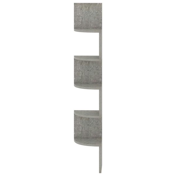 Berkfield Wall Corner Shelf Concrete Grey 19x19x123 cm Engineered Wood