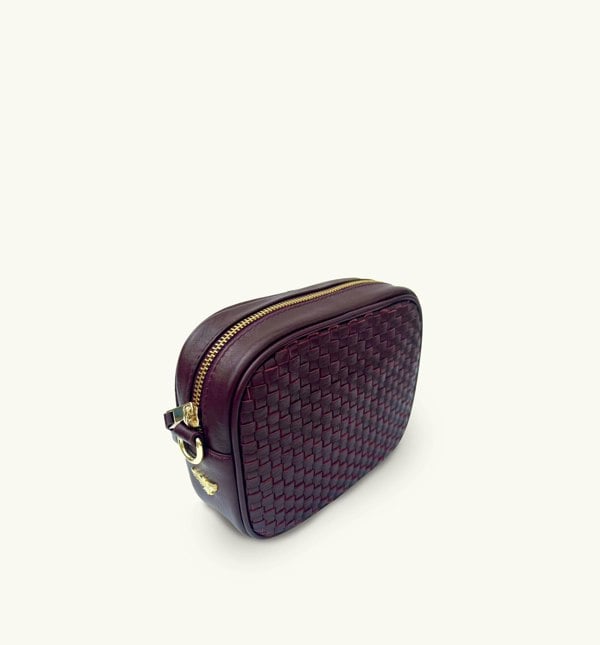 Apatchy London The Penelope Woven Leather Camera Bag - Port