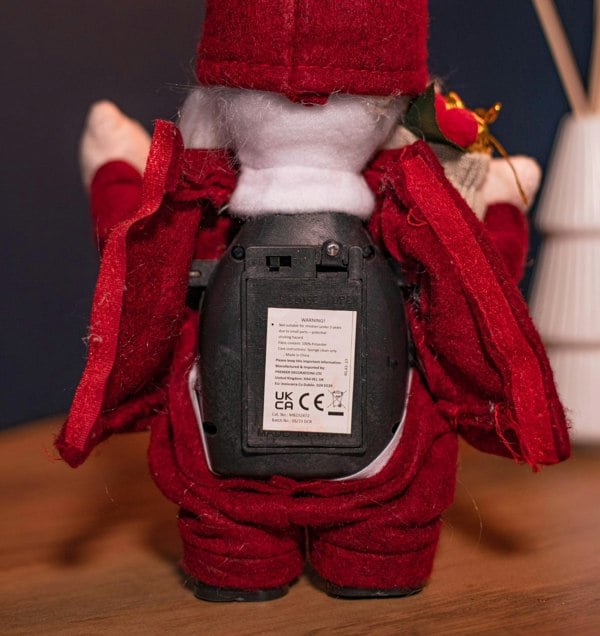 Samuel Alexander 28cm Battery Operated Musical Walking Christmas Gonk Decoration in Red