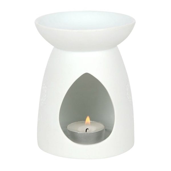 Serano White Ceramic Buddha Face Oil Burner and Wax Warmer