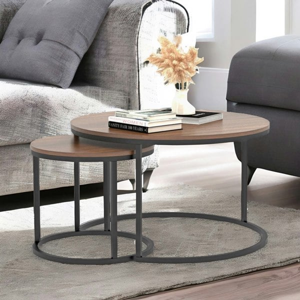 Rafaelo Mobilia Set Of Round Nesting Tables Industrial