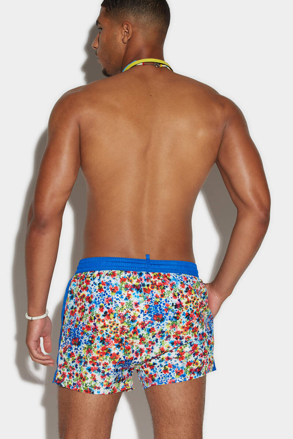 Dsquared2 Floral Design Swim Shorts - Blue