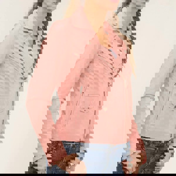 Leather Company Women's Real Leather Brando Style Biker Jacket