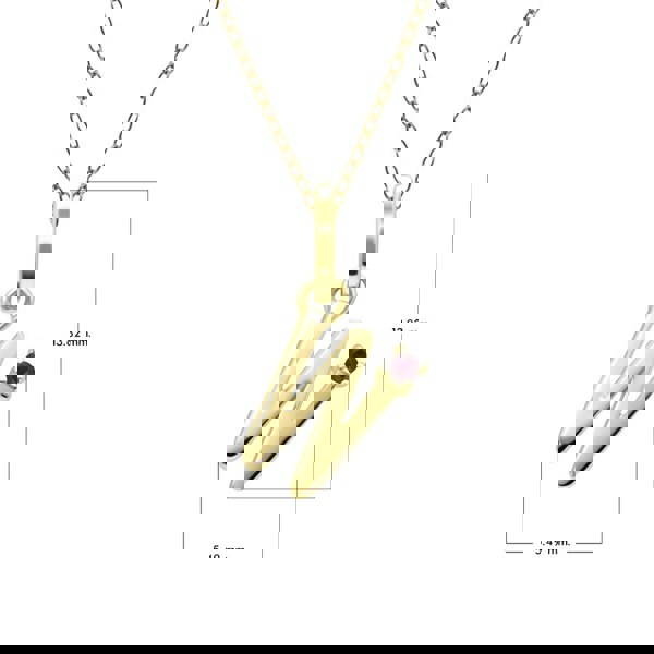 Gemondo Initial Ruby Letter Necklace In 9ct Yellow Gold