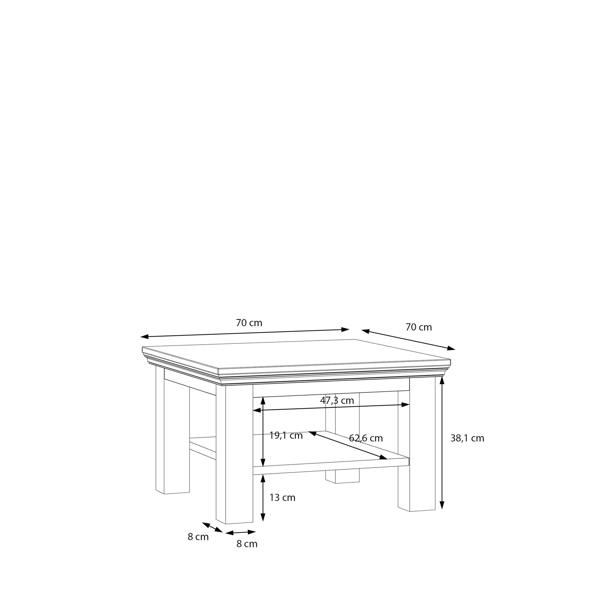 Furniture To Go Pontypool Small Coffee Table with Shelf in Wolfram Grey and Mauvella Oak