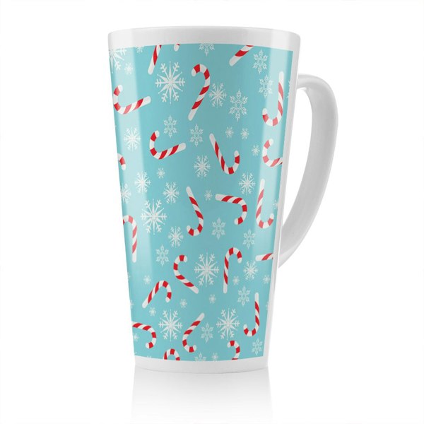 Benjamin Tate Design Candy Canes And Snowflakes Dining Latte Mug