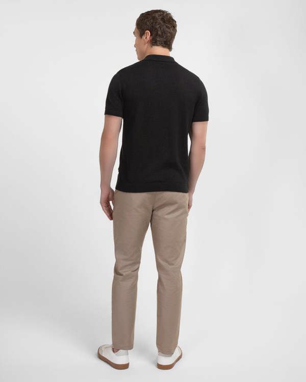 Steel & Jelly Bayswater - Embossed Stripe Knitted Short Sleeve Shirt