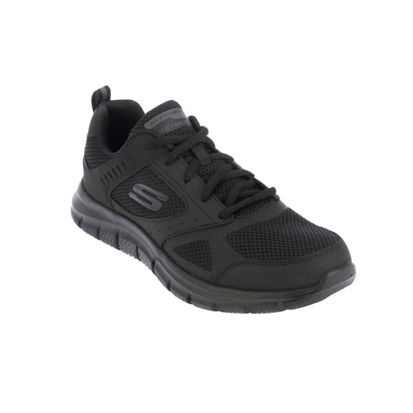 Skechers Mens Track Syntac Coated Leather Trainers - Black