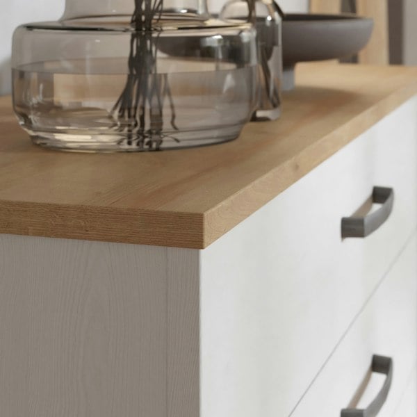 Furniture To Go Bohol 5 Drawer Narrow Chest in Riviera Oak/White