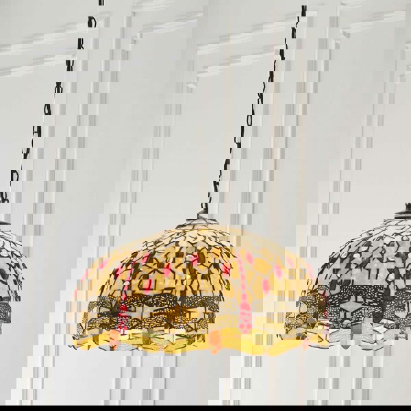 Tiffany Glass Hanging Ceiling Pendant Light Bronze Chain Dragonfly Shade i00104 Loops