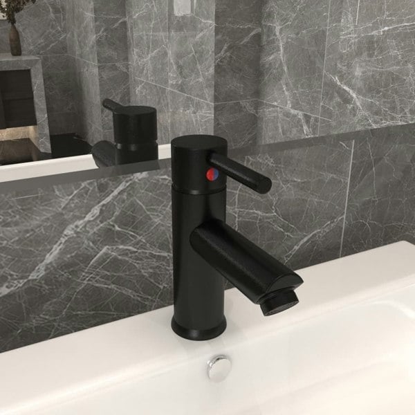 Berkfield Bathroom Basin Faucet Black 130x176 mm