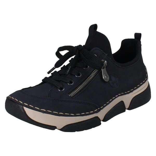 Rieker Ladies Sneakers By Rieker Lace Up Shoes 45973 - Blue (17)