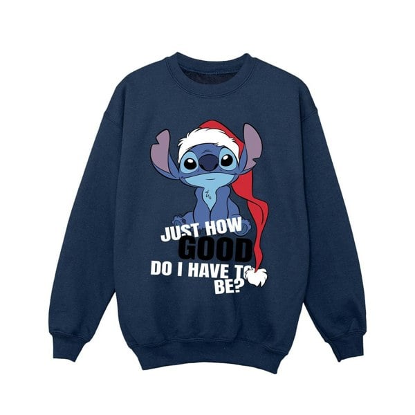 Disney Girls Lilo & Stitch Just How Good Sweatshirt - Navy Blue