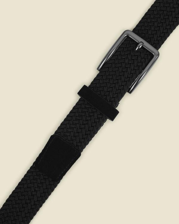 Larsson & Co Koltrast - Woven Suede Trim Stretch Belt