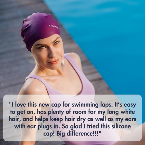 Limmys Premium Long Hair Swim Caps for Women