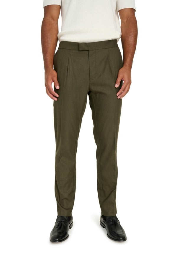 Harry Brown London Arthur Flannel Trousers - Khaki