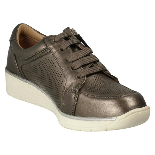 Padders Ladies Padders Side Zip Lace Up Trainers Ivy