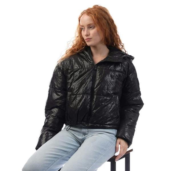 DKNY Womens/Ladies Crosswalk Print Cropped Jacket - Black - 