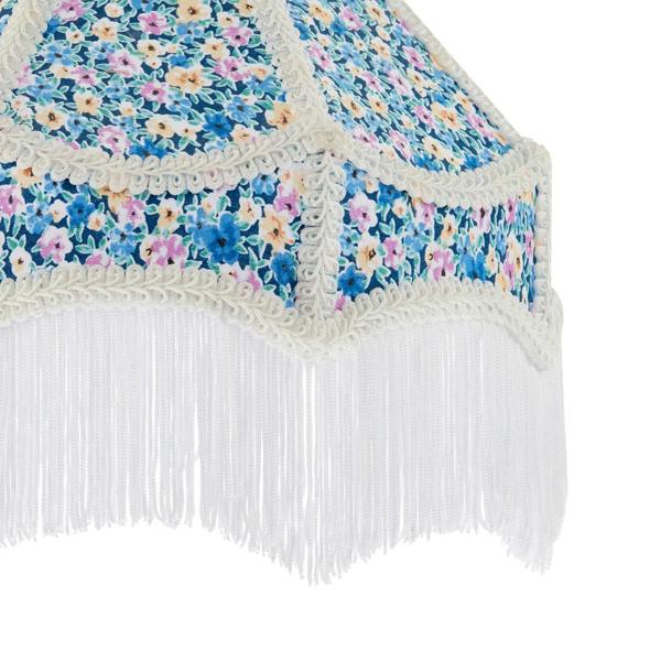 Classic Victorian Empire Lampshade in Multi Colour Cotton with Tassels Image 4