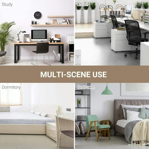 Bobobiy Computer Desk, Writing Table, 120 x 60 x 76cm Workstation for Home Office, Study with Metal Frame, Simple Assembly, White