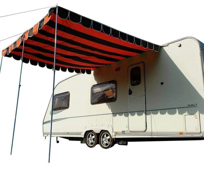 Orange and Brown Caravan Sun Canopy Shade OLPRO